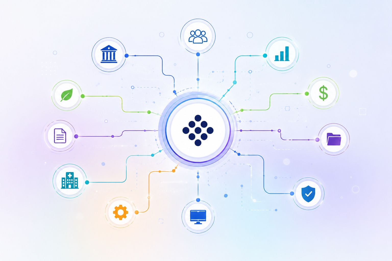 Connected government systems illustration